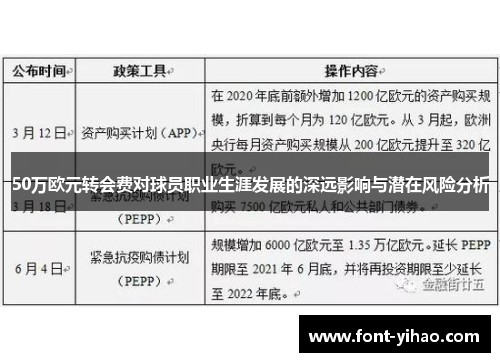 50万欧元转会费对球员职业生涯发展的深远影响与潜在风险分析